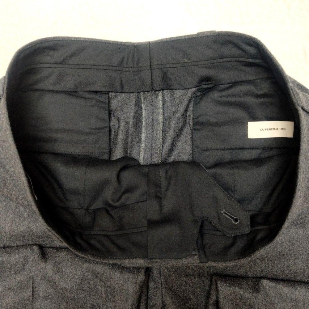 Caruso Pants Mens 36x29 Gray Wool Flannel Flat Front Superfine 120s Italy Suit - Picture 8 of 15